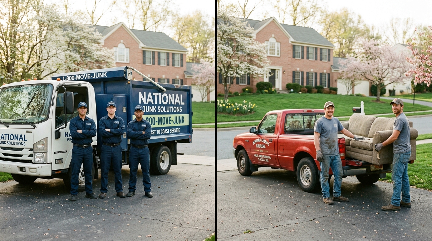 1-800-Got-Junk vs local Howard County junk removal comparison